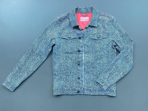 Jas / Jeans vest leopard zwart/crème WE 158-164 NIEUW, Kinderen en Baby's, Kinderkleding | Maat 164, Nieuw, Meisje, Jas, Ophalen of Verzenden