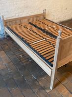 Tweepersoonsbed met boxspring., Ophalen, Beige, Tweepersoons, 140 cm