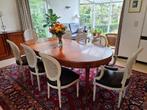 Table à manger Cherry avec 6 chaises et 2 sièges, Comme neuf, Louis XVI, 100 à 150 cm, Cerisier