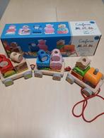 Houten speeltrein met boerderijfiguren, Enlèvement, Comme neuf, Jouet à Pousser ou Tirer