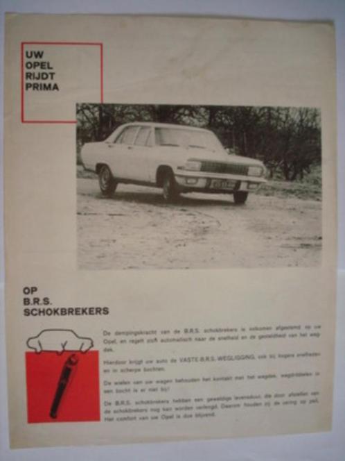 Opel B.R.S. Schokbrekers 1966 Brochure Catalogue Prospekt, Livres, Autos | Brochures & Magazines, Utilisé, Opel, Envoi