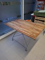 Table en bois avec pied en fer 120X80, Jardin & Terrasse, Ensembles de jardin, Enlèvement, Comme neuf, Bois
