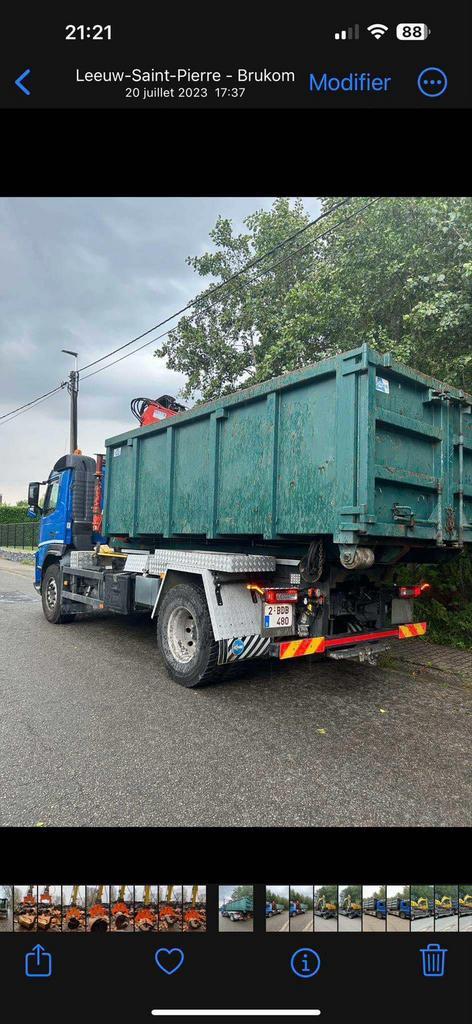 Containers de 15m2 grue ainsi que d’une pince et sont rotor, Auto's, Vrachtwagens, Particulier, Ophalen