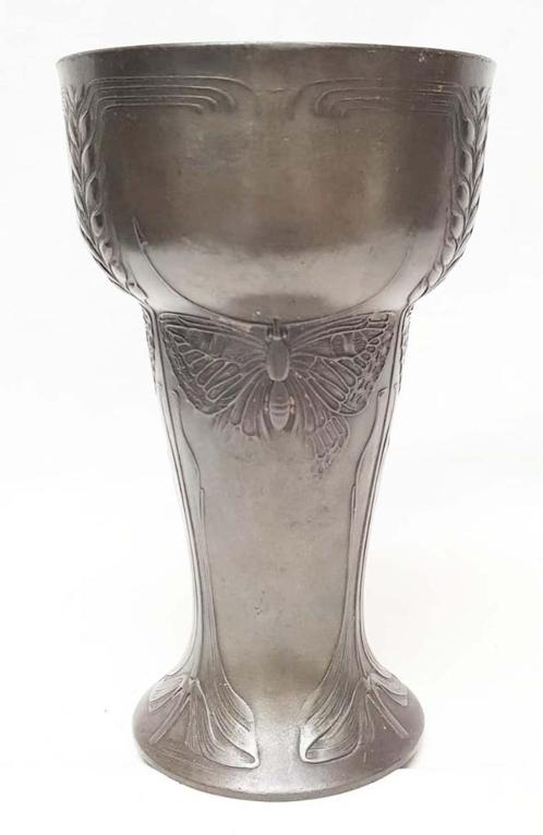Jugendstil Beker - Hugo Leven - Kayserzinn., Antiek en Kunst, Antiek | Tin, Ophalen of Verzenden