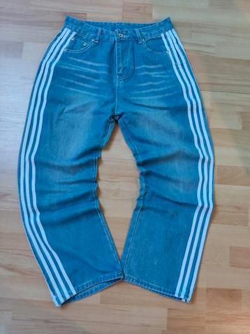Adidas baggy jeans, Kleding | Dames, Maat 38/40 (M), Nieuw, Ophalen of Verzenden, Blauw
