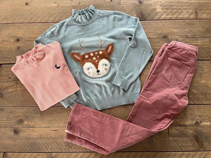 Pantalons JBC, Fred & Ginger et H&M + LS + pull cerf 128, Enfants & Bébés, Vêtements enfant | Taille 128, Fille, Pantalon, Enlèvement ou Envoi