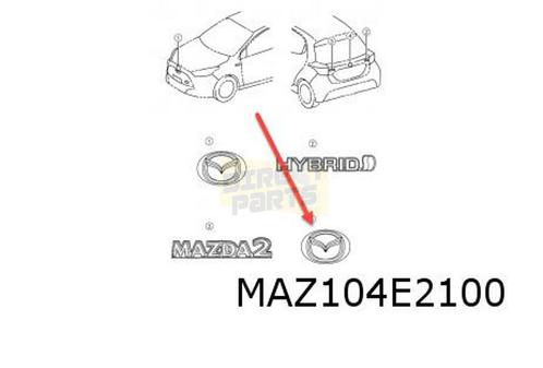 Mazda 2 Hybrid (2/22-) Embleem logo "Mazda" achterzijde Orig, Auto-onderdelen, Carrosserie, Mazda, Nieuw, Verzenden