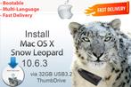 Installez Mac OS X Snow Leopard 10.6.3, OSX USB sans DVD, Informatique & Logiciels, Systèmes d'exploitation, MacOS, Envoi, Neuf