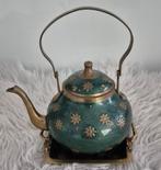 Theepot en schoteltje met cloisonné-emaille, Antiek en Kunst, Ophalen