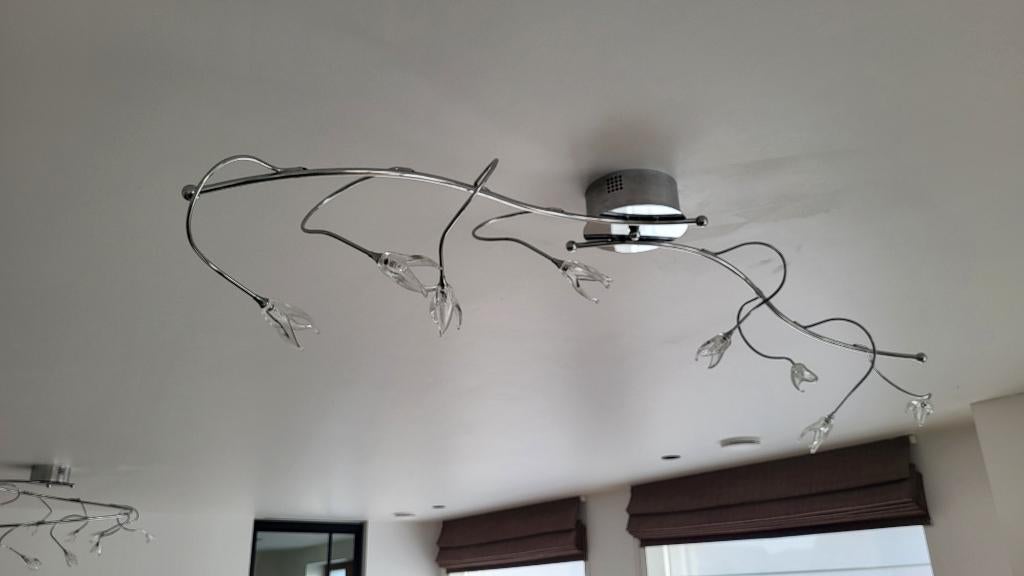 Stijlvolle chrome lusters, Huis en Inrichting, Ophalen, Zo goed als nieuw, Glas