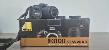 Nikon D3100 + AF-S DX NIKKOR 18-55mm + draagtas beschikbaar voor biedingen