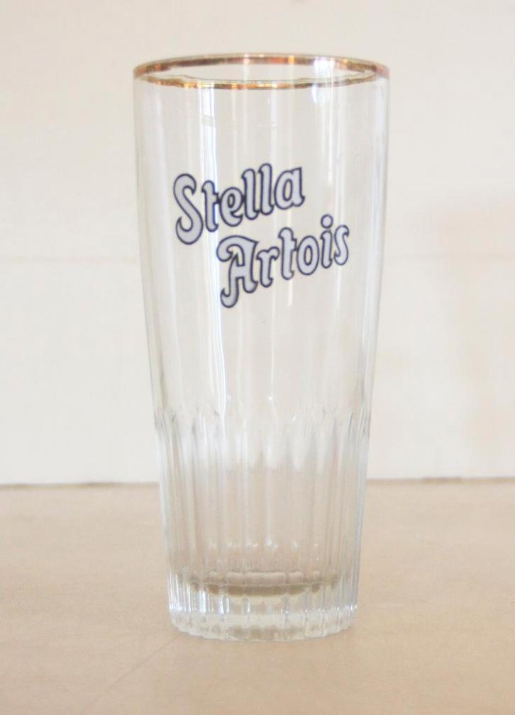 Stella Artois Bierglazen Met Ribbels / 25cl / Oud Logo 60's, Collections, Verres & Petits Verres, Comme neuf, Verre à bière, Enlèvement ou Envoi