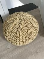 gebreide poef beige, Ophalen of Verzenden, Zo goed als nieuw, Rond