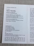 Soldaat Brigade Piron WOII H.Techel +Poperinge 1996, Verzamelen, Bidprentjes en Rouwkaarten, Verzenden, Bidprentje