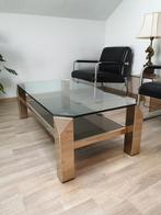 Belgo chrome salontafel, Huis en Inrichting, Ophalen, Gebruikt, Glas