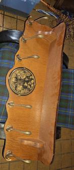 houten vintage wandkapstok met plaquette, Antiek en Kunst, Ophalen of Verzenden