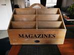 Houten magazine houder, Huis en Inrichting, Woonaccessoires | Kisten, Ophalen of Verzenden, Gebruikt