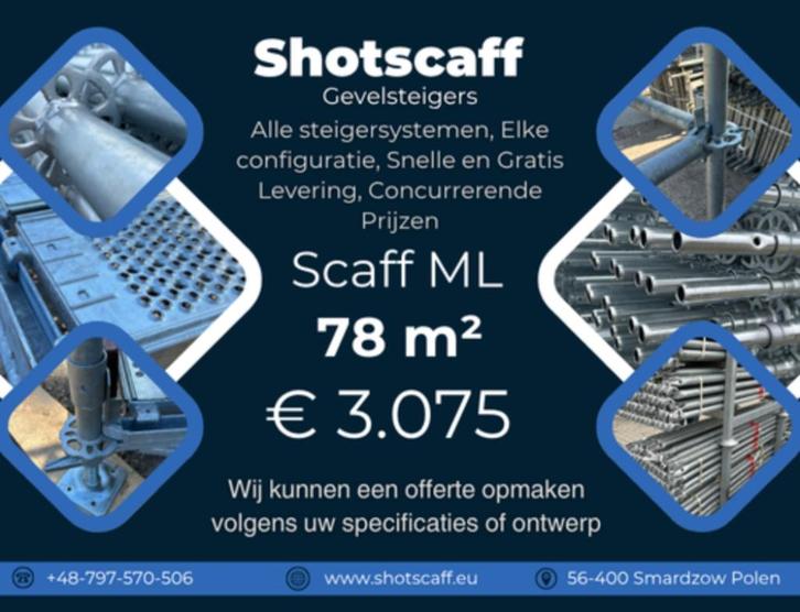 Echafaudage Multidirectionnel | 78 m² | scaff ML, Doe-het-zelf en Bouw, Steigers, Nieuw, Gevelsteiger, 5 meter of hoger, Ophalen