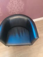 Zwarte kuipstoel kunstleer, Huis en Inrichting, Ophalen, Kunststof, Gebruikt, Minder dan 75 cm