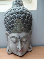 houten boedha hoofd h52cm breed 31cm  hout grijs, Ophalen of Verzenden, Zo goed als nieuw