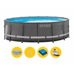 Intex Ultra zwembad 488x122cm met zandfilterpomp etc., Tuin en Terras, Zo goed als nieuw, Ophalen