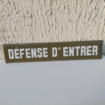 PLAQUE EMAILLE SIGNALITIQUE DEFENCE D' ENTRER ECOLE CHANTIER