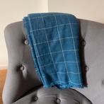 Blauwe geruite plaid in Engelse stijl., Huis en Inrichting, Ophalen of Verzenden, Zo goed als nieuw