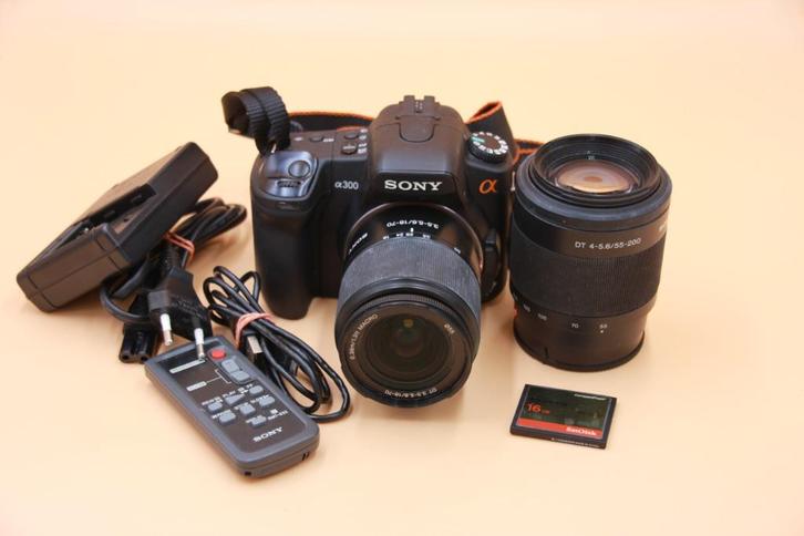 SONY A300 + 18-70 + 55-200, Audio, Tv en Foto, Fotocamera's Analoog, Gebruikt, Spiegelreflex, Minolta, Ophalen of Verzenden