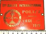 Metalen plaat van de International Police Rally 1972, Ophalen of Verzenden
