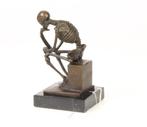 Bronzen beeld denker, Antiek en Kunst, Ophalen, Brons