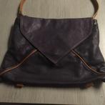 lederen schouder handtas, paars, Handtassen en Accessoires, Tassen | Damestassen, Ophalen, Zo goed als nieuw, Paars, Schoudertasje