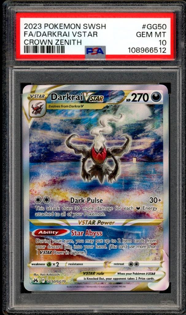 Darkrai VSTAR PSA 10 - GG50/GG70 - Crown Zenith 2023, Hobby en Vrije tijd, Verzamelkaartspellen | Pokémon, Zo goed als nieuw, Losse kaart