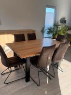 Massief eiken eettafel 160 x 100, Ophalen, Zo goed als nieuw