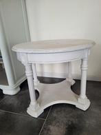 Petite table/ gueridon  en bois d hêtre/patine écru, Maison & Meubles, Enlèvement, Utilisé, Rond, Autres essences de bois