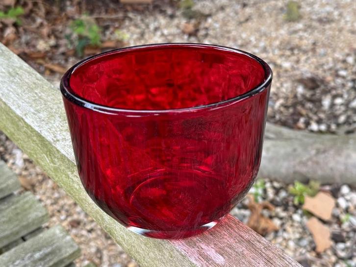 Trouwfeest - Wedding Party - 18 Rode kaarshouder glas heavy, Hobby en Vrije tijd, Feestartikelen, Zo goed als nieuw, Versiering