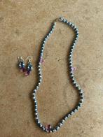 Ensemble collier et boucle d'oreille avec perles, Bijoux, Sacs & Beauté, Enlèvement, Comme neuf, Bleu, Autres matériaux