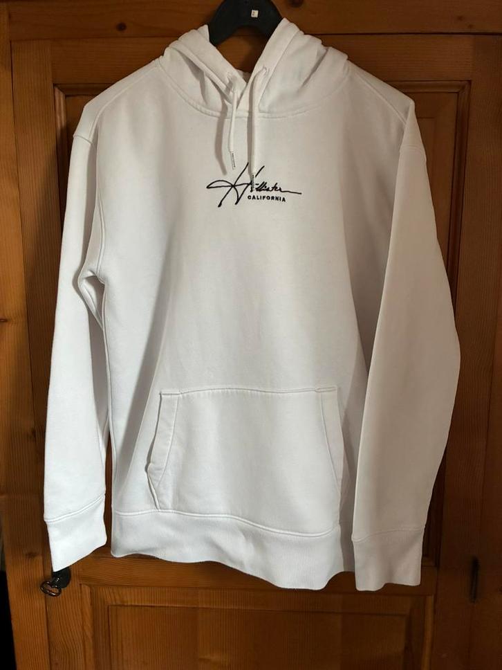 Witte trui met hollister M, Kleding | Heren, Truien en Vesten, Gedragen, Maat 48/50 (M), Wit, Ophalen of Verzenden