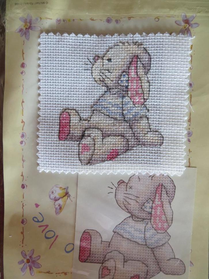 petit point de croix - lapin - terminé, Hobby & Loisirs créatifs, Broderie & Machines à broder, Comme neuf, Autres types, Enlèvement ou Envoi