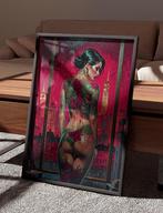 XXL Glasschilderij | Nude Tatooed Woman #5 - 6 sizes, Oorspronkelijke maker, Verzenden, Nieuw, 125 cm of meer