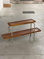 Plantenhouder van metaal en hout uit de jaren 50, Ophalen, Gebruikt, Metaal