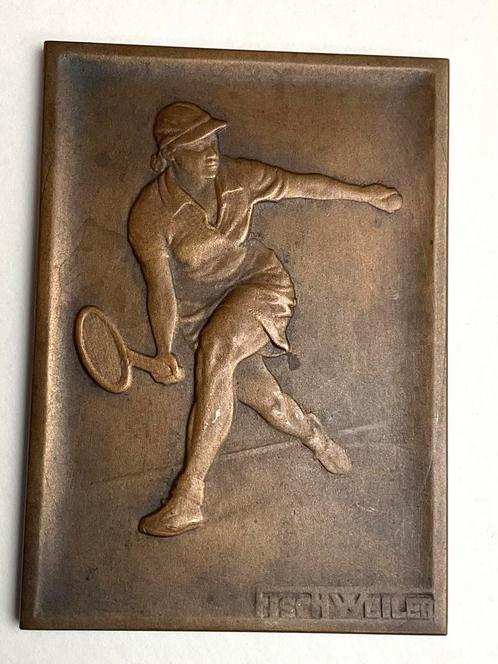 Médaille du joueur de tennis Fischweiler 1948, Timbres & Monnaies, Pièces & Médailles, Bronze, Enlèvement ou Envoi