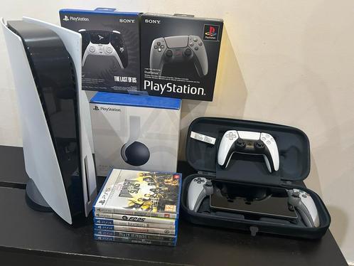 PS5 + PS PORTAALLOT + ACCESSOIRES & GAMES, Games en Spelcomputers, Spelcomputers | Sony PlayStation 5, Zo goed als nieuw, Playstation 5