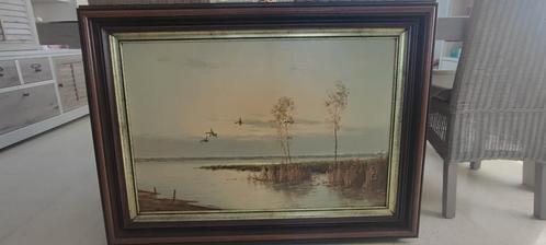 Landschap met overvliegende eenden Gien Van Der Velde, Antiek en Kunst, Kunst | Schilderijen | Klassiek, Ophalen of Verzenden