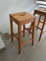 Hoge houten kruk, Huis en Inrichting, Barkrukken, Ophalen, Zo goed als nieuw, Hout