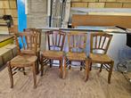 5 antieke stoelen. Rieten gevlochten zitting., Enlèvement, Utilisé
