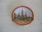 Limoges miniatuur bordje met houder Lourdes, Antiek en Kunst, Ophalen of Verzenden