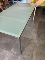 Eet tafel glas met metalen poten 1,8m, perfecte staat, Huis en Inrichting, Tafels | Eettafels, Ophalen, Modern minimalistisch