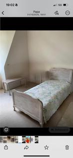 Eenpersoonsbed in eik en tafen assorti, Huis en Inrichting, Ophalen, Gebruikt, Eenpersoons, Eik