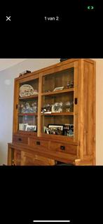 Buffetkast teak met schuifdeuren, Huis en Inrichting, Kasten | Buffetkasten, Gebruikt, 100 tot 150 cm, 200 cm of meer, Teakhout