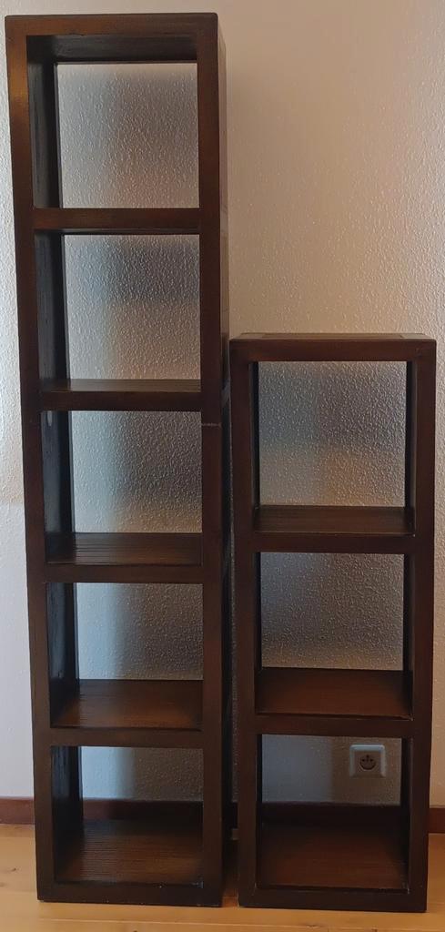 Set van twee kasten/boekenkasten, Huis en Inrichting, Kasten | Boekenkasten, Gebruikt, Minder dan 50 cm, 150 tot 200 cm, 25 tot 50 cm